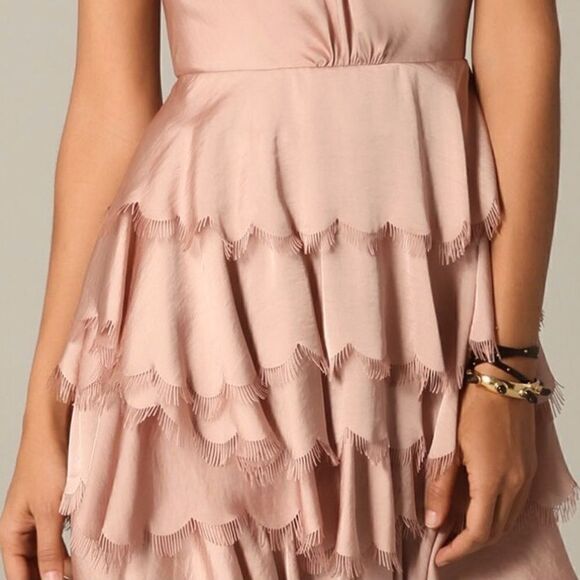 REBECCA TAYLOR CHAMPAGNE EYELASH BUSTIER DRESS 6 NWT - Picture 11 of 12